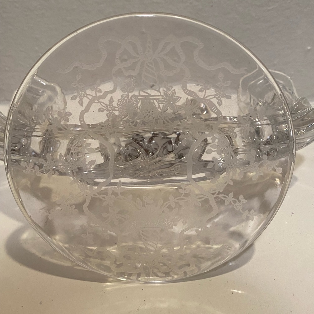 Fostoria Baroque Corsage Etched Double Candlestick Holder - Picture 4 of 6